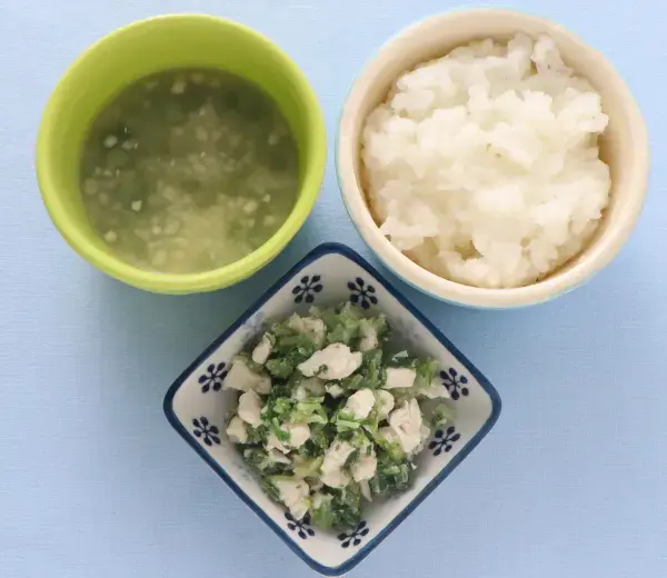 鶏肉と水菜のレンジ蒸し