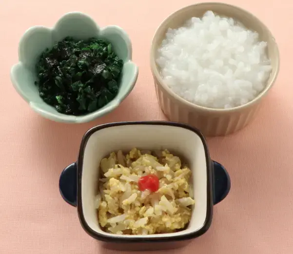 もやしのオムレツ風 青菜の磯あえ