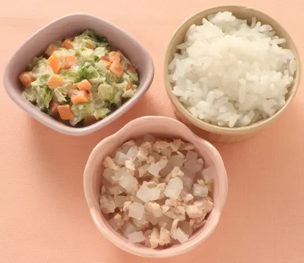 鶏肉と大根の煮もの レタスと人参のマヨあえ