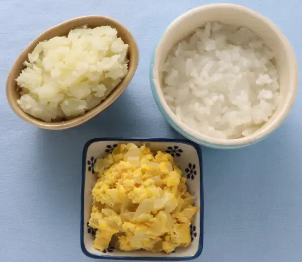 野菜の卵とじ つぶしポテト