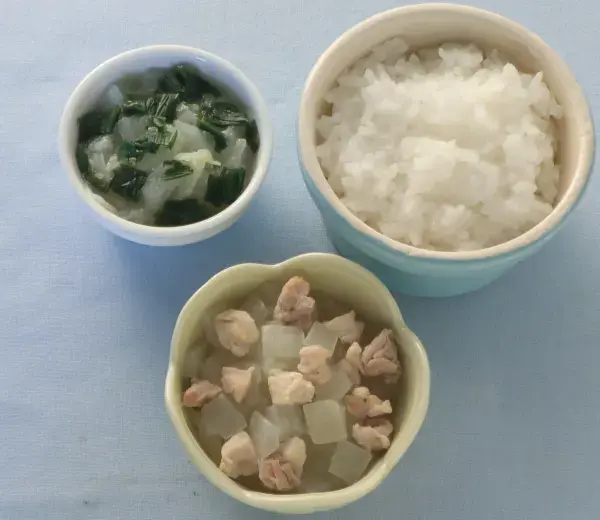 鶏肉と玉葱のレンジ蒸し 野菜のやわらか煮