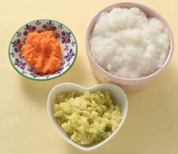 キャベツの黄身あえ 人参のペースト