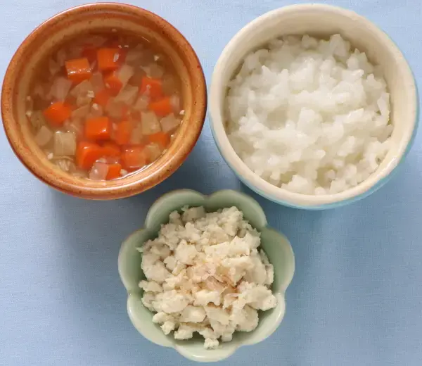 くずし豆腐 野菜スープ