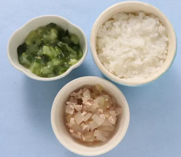 ポークケチャップ 胡瓜のとろとろコーン煮