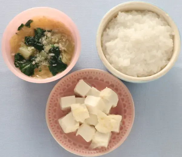 豆腐ステーキ 野菜スープ