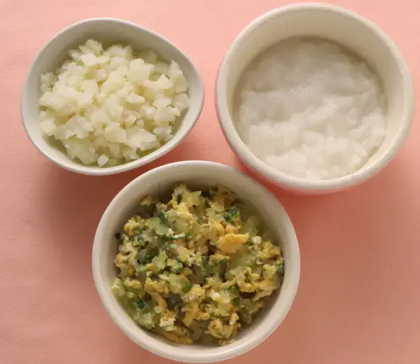 野菜の卵あえ つぶしポテト