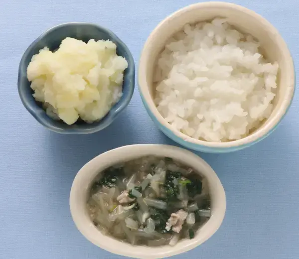 豚肉と青菜のやわらか煮 つぶしポテト