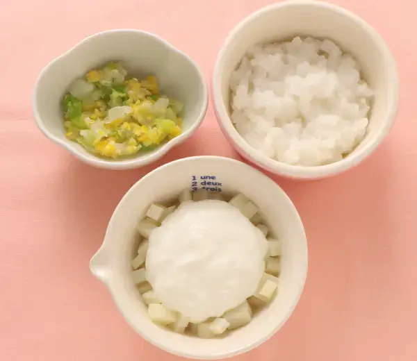 ポテトのヨーグルトがけ 白菜のコーンあえ