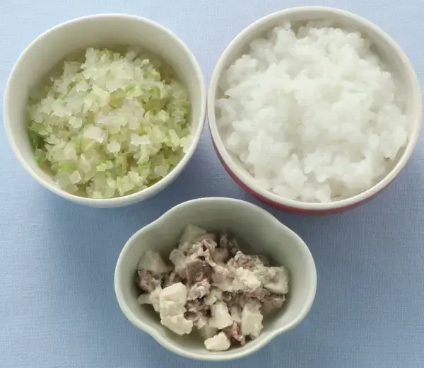 牛肉豆腐 白菜と玉葱のやわらかあえ