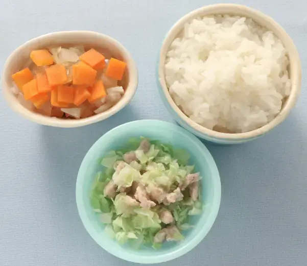 豚肉とキャベツのレンジ蒸し 玉葱と人参のやわらか煮
