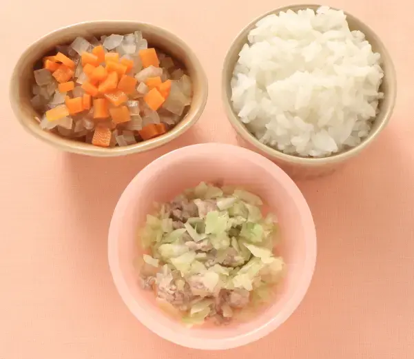 豚肉とキャベツのレンジ蒸し 玉葱と人参のやわらか煮