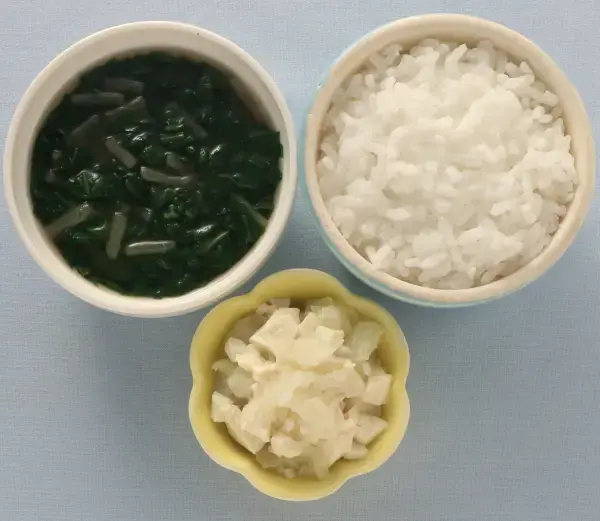 野菜の白あえ風 青菜のみそ汁