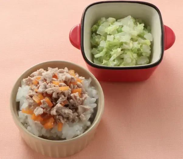 豚丼 白菜と玉葱のやわらか煮