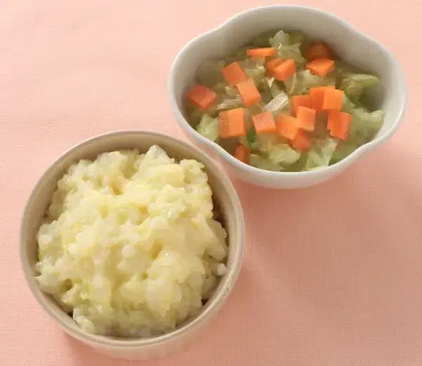 レンジでチャーハン風 二色あえ