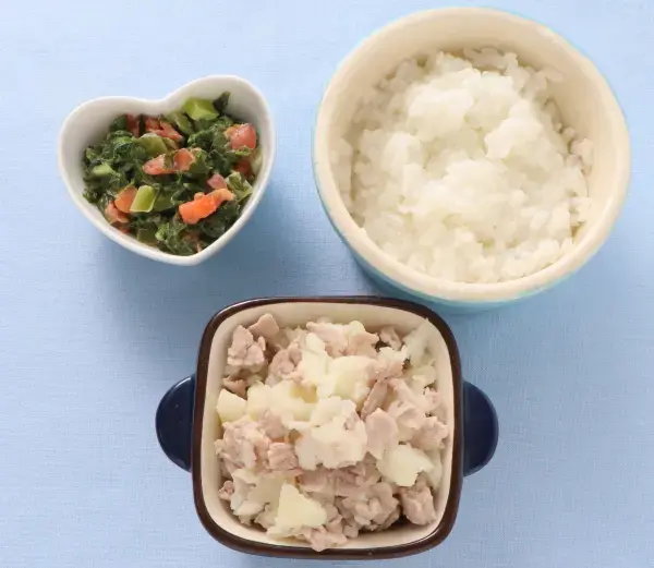 豚肉とじゃが芋のつぶしあえ
