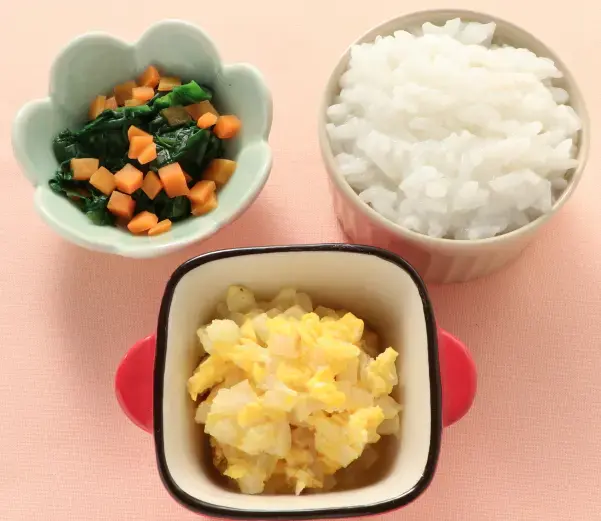 大根の卵とじ 青菜と人参のおひたし