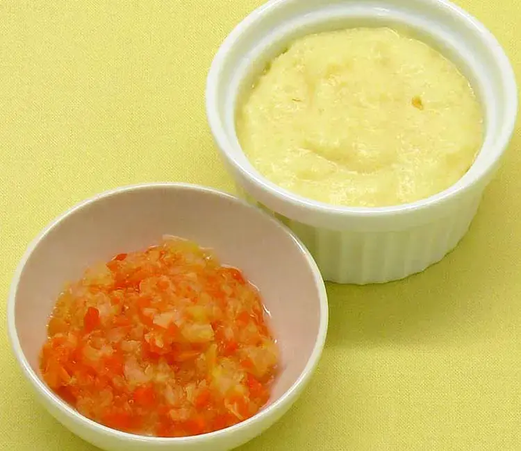卵がゆ 白菜と人参のやわらか煮