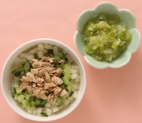 ツナのサラダうどん レタスのやわらか煮